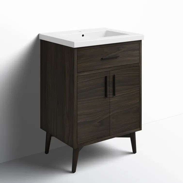 24'' Single Bathroom Vanity with Ceramic Top