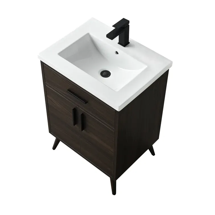24'' Single Bathroom Vanity with Ceramic Top