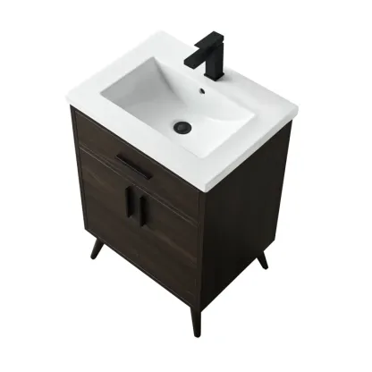 24'' Single Bathroom Vanity with Ceramic Top