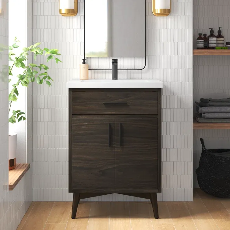 24'' Single Bathroom Vanity with Ceramic Top
