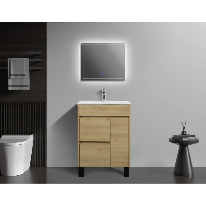 24.1'' Single Bathroom Vanity with Ceramic Top