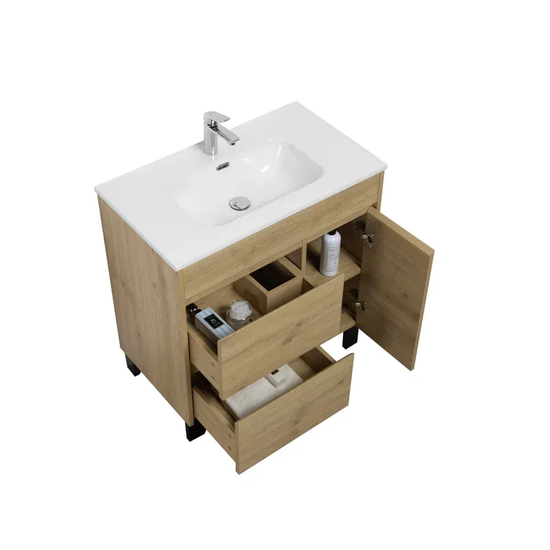 31.9'' Single Bathroom Vanity with Ceramic Top