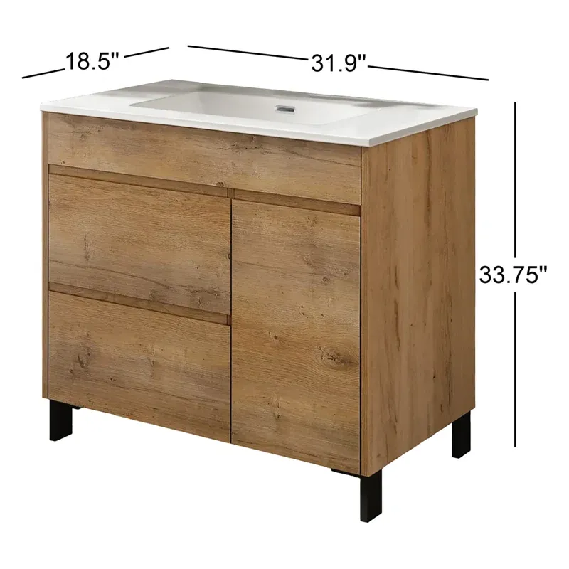 31.9'' Single Bathroom Vanity with Ceramic Top