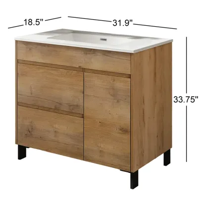 31.9'' Single Bathroom Vanity with Ceramic Top