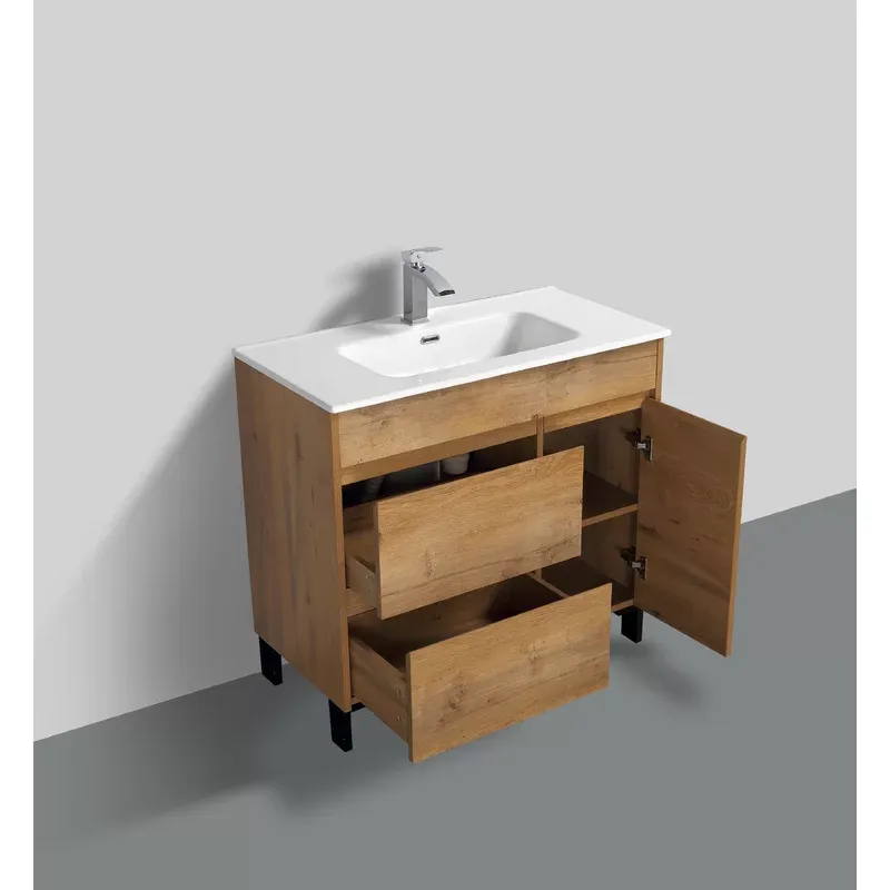 31.9'' Single Bathroom Vanity with Ceramic Top