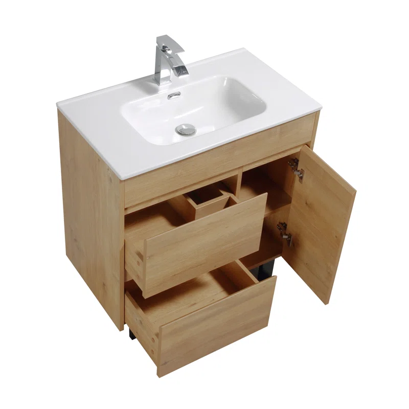 31.9'' Single Bathroom Vanity with Ceramic Top