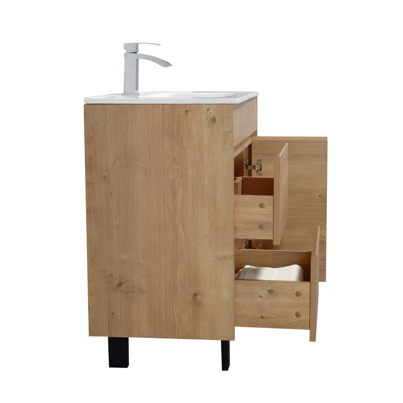 31.9'' Single Bathroom Vanity with Ceramic Top