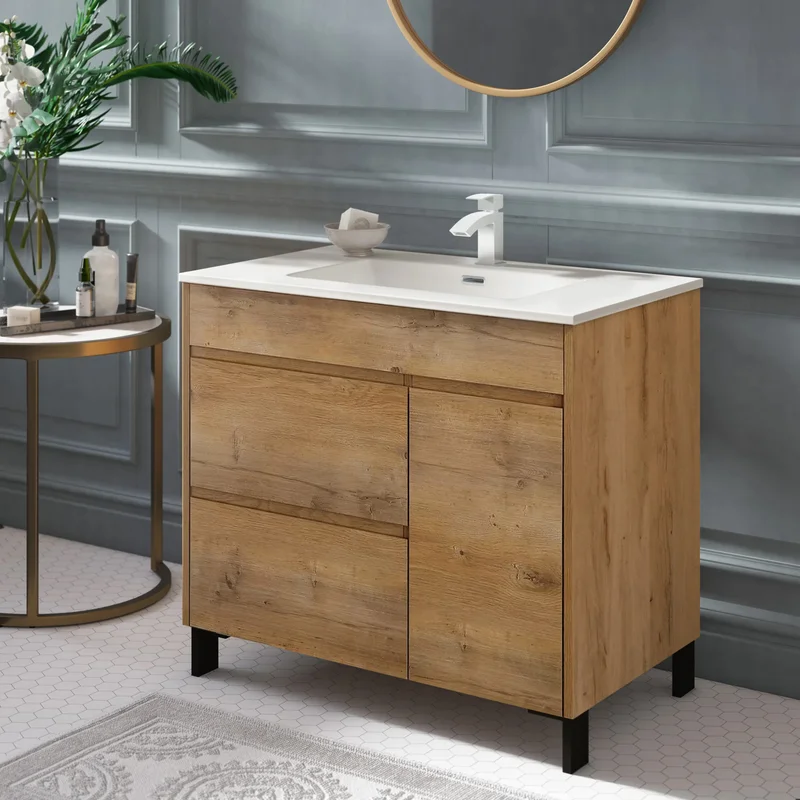31.9'' Single Bathroom Vanity with Ceramic Top