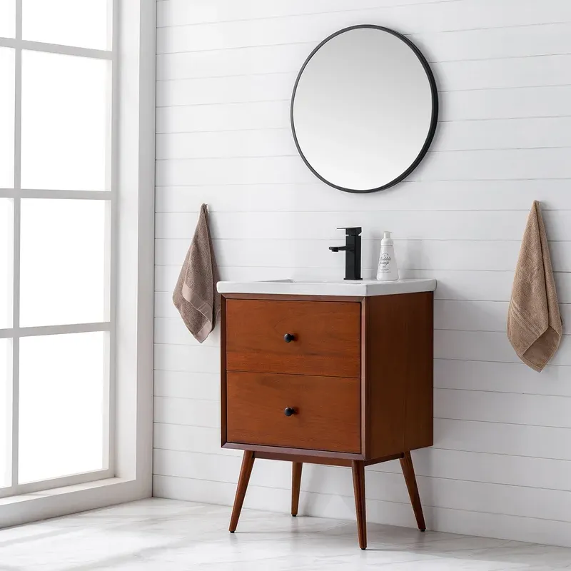24'' Single Bathroom Vanity with Porcelain Top