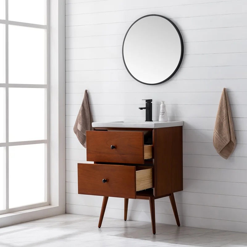 24'' Single Bathroom Vanity with Porcelain Top