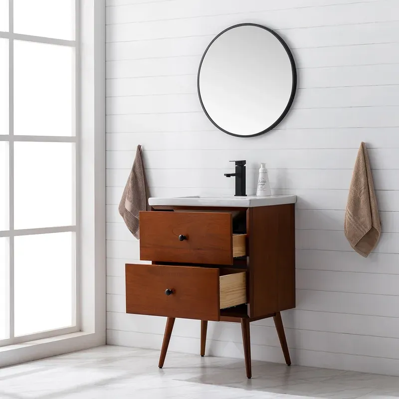 24'' Single Bathroom Vanity with Porcelain Top