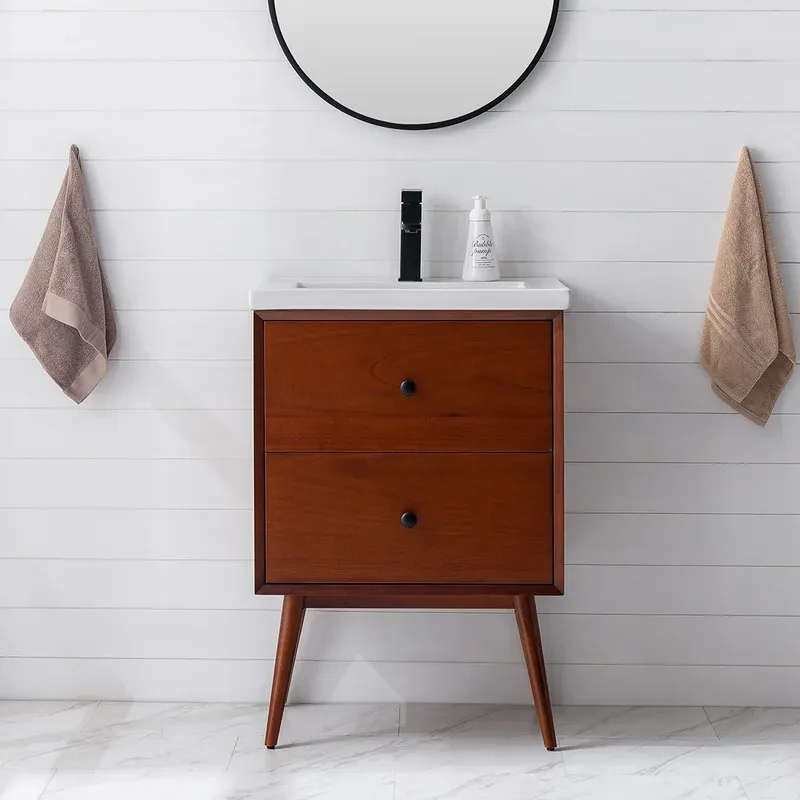 24'' Single Bathroom Vanity with Porcelain Top