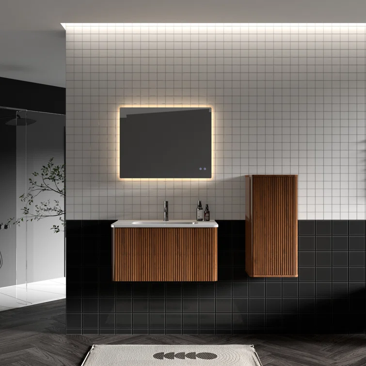 30'' Wall Mounted Single Bathroom Vanity with Ceramic Top