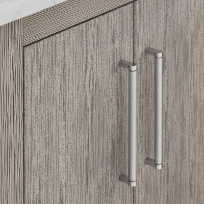 60" Carrara White Marble Countertop Bath Vanity in Gray Oak with Faucet