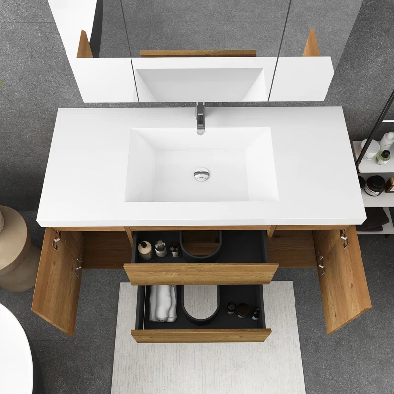 48'' Single Bathroom Vanity with Resin Top