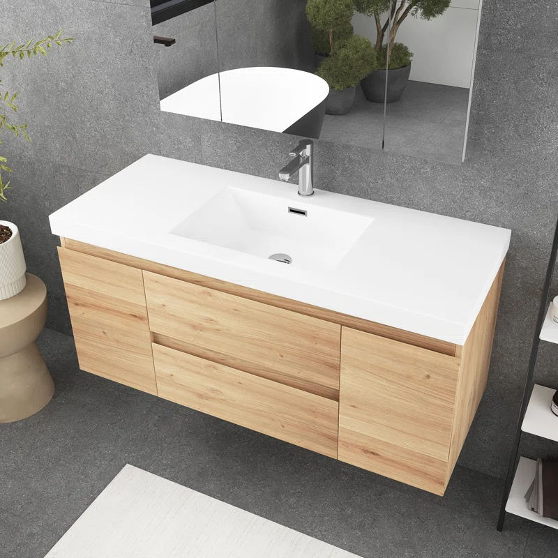 48'' Single Bathroom Vanity with Resin Top