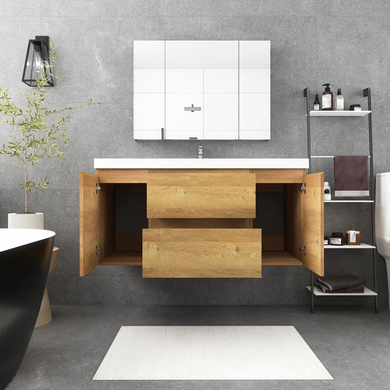 48'' Single Bathroom Vanity with Resin Top