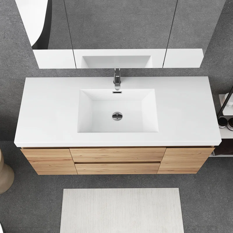 48'' Single Bathroom Vanity with Resin Top