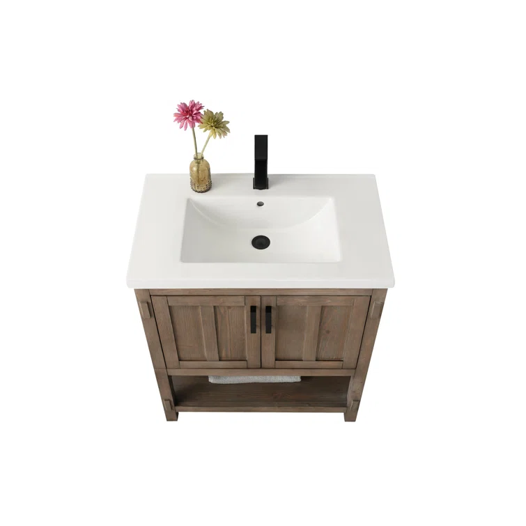 30'' Single Bathroom Vanity with Ceramic Top