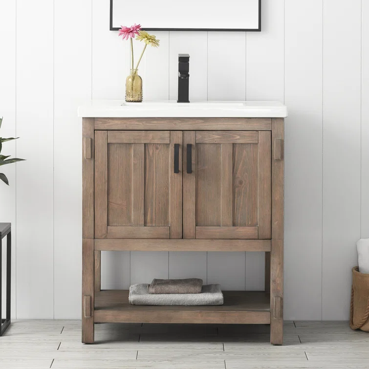 30'' Single Bathroom Vanity with Ceramic Top