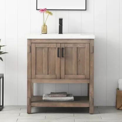 30'' Single Bathroom Vanity with Ceramic Top