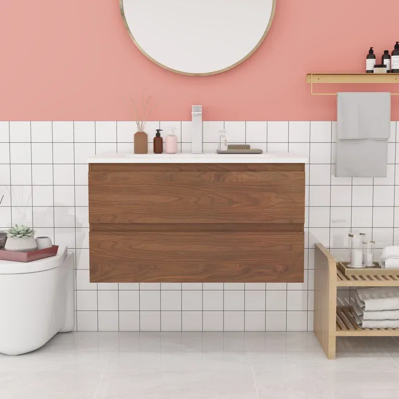 36'' Single Bathroom Vanity with Ceramic Top