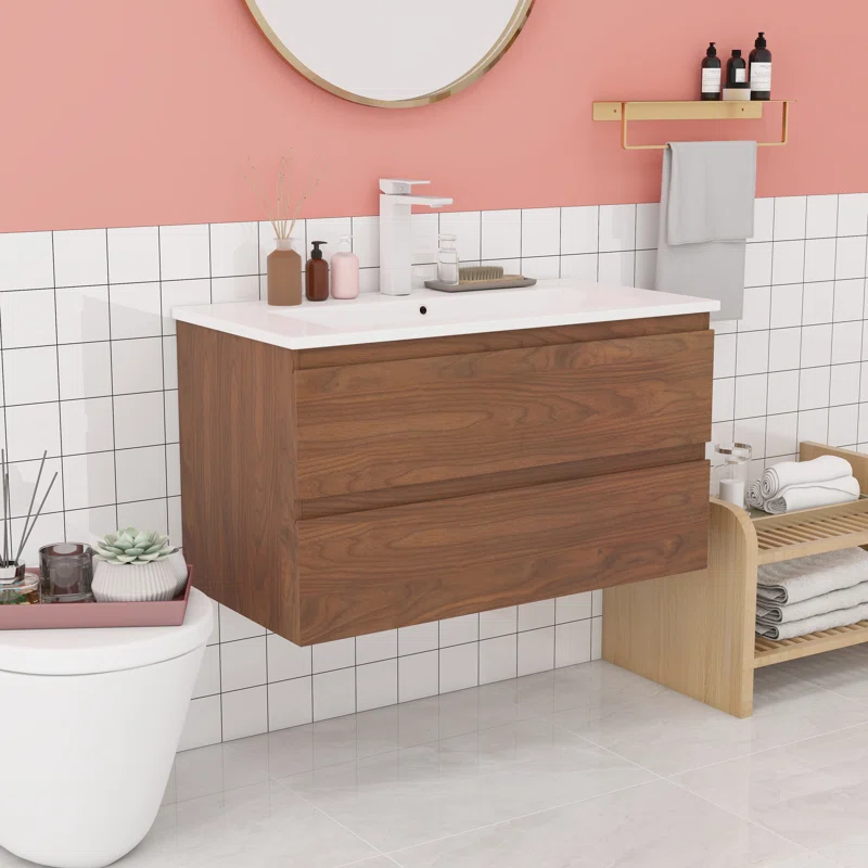 36'' Single Bathroom Vanity with Ceramic Top