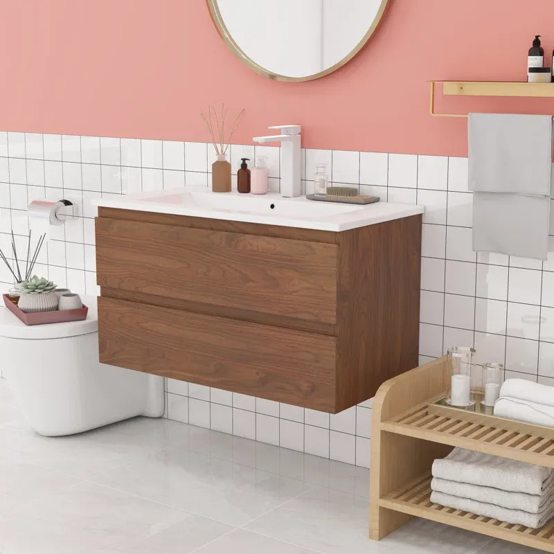 36'' Single Bathroom Vanity with Ceramic Top