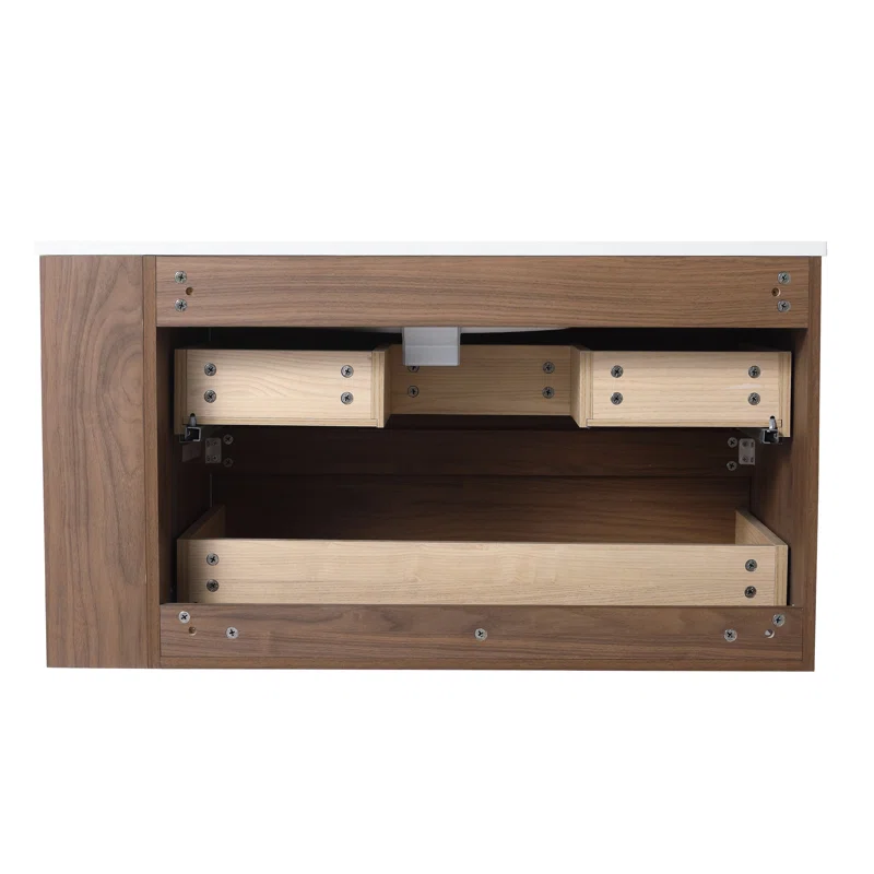 36'' Wall Mounted Single Bathroom Vanity with Resin Vanity Top