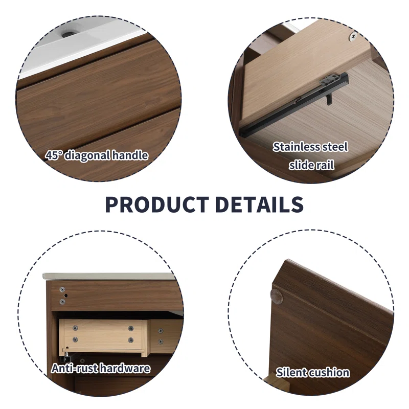 36'' Wall Mounted Single Bathroom Vanity with Resin Vanity Top