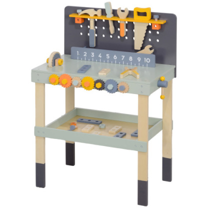 49 Piece Kids Workbench Playset, Pretend Play Toy Construction Tool Set for Toddlers Age 3-6 Years
