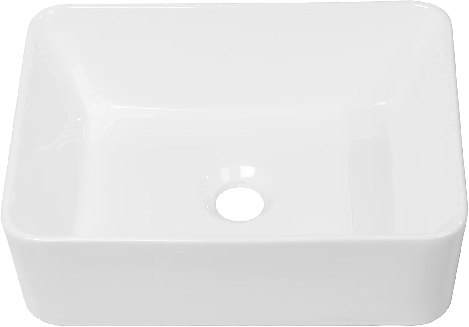 Rectangule Bowl Sinks for Bathrooms White Vessel Sink Above Counter