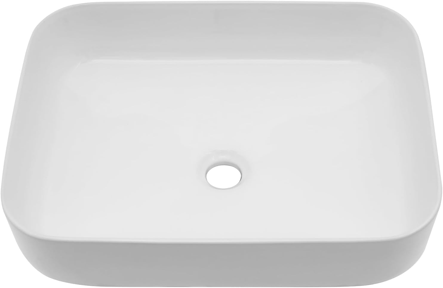 19"x15" Rectangular Bowl Sinks for Bathrooms White Vessel Sink Above Counter