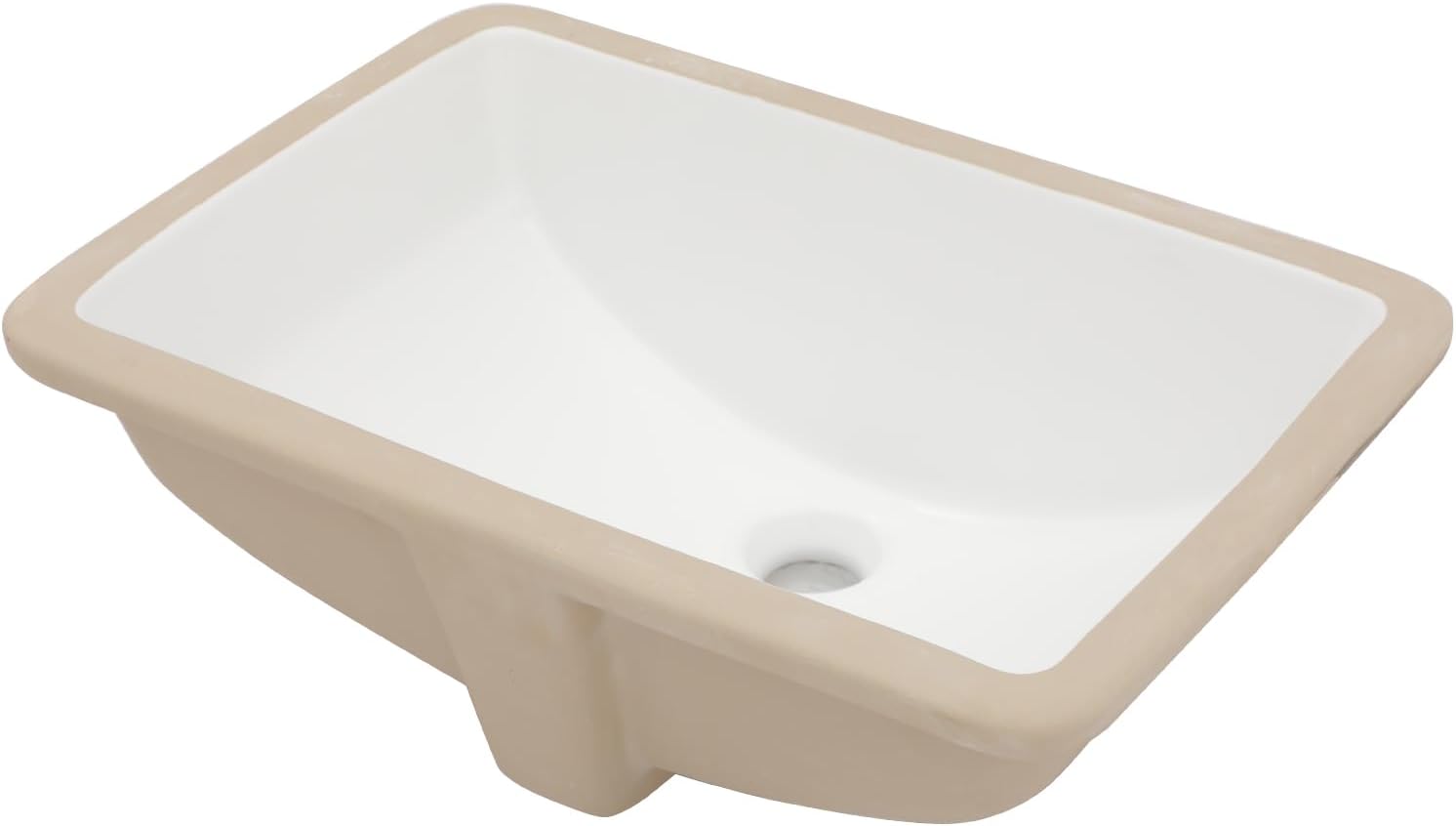 19''x14'' Undermount Bathroom Sink Rectangle Bathroom Sink White Porcelain Ceramic Sink
