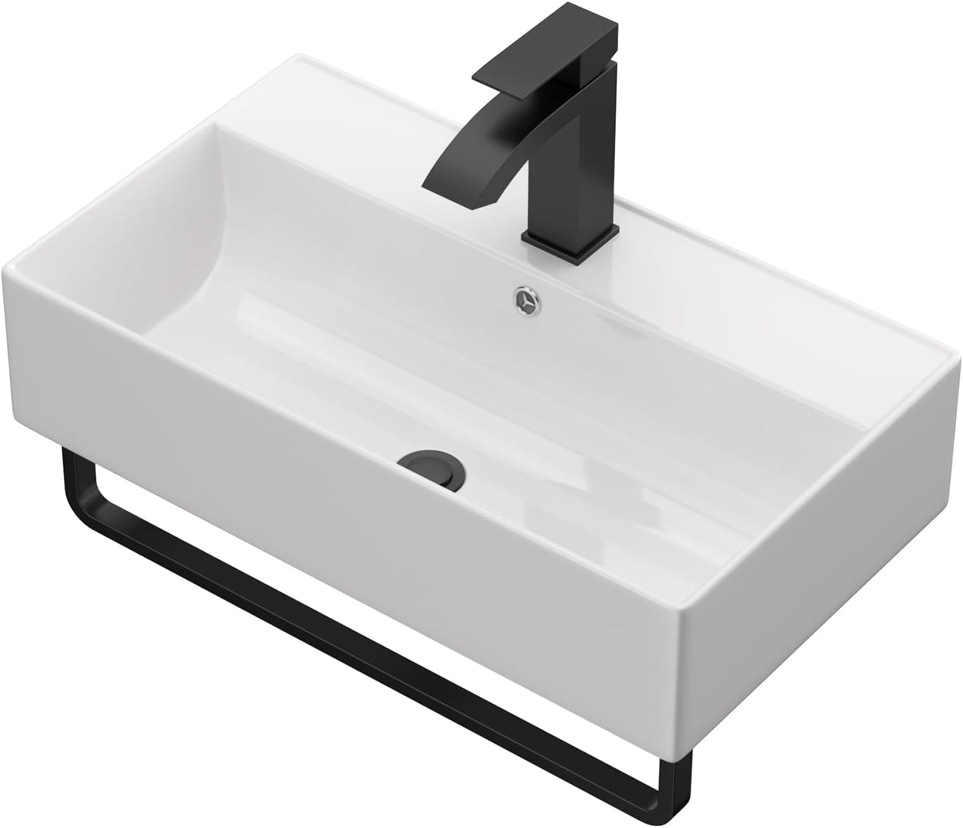 21"x12" Rectangle Vessel Sink With Gold Faucet And Drain Combo Bowl Sink Bathroom Vessel Sink