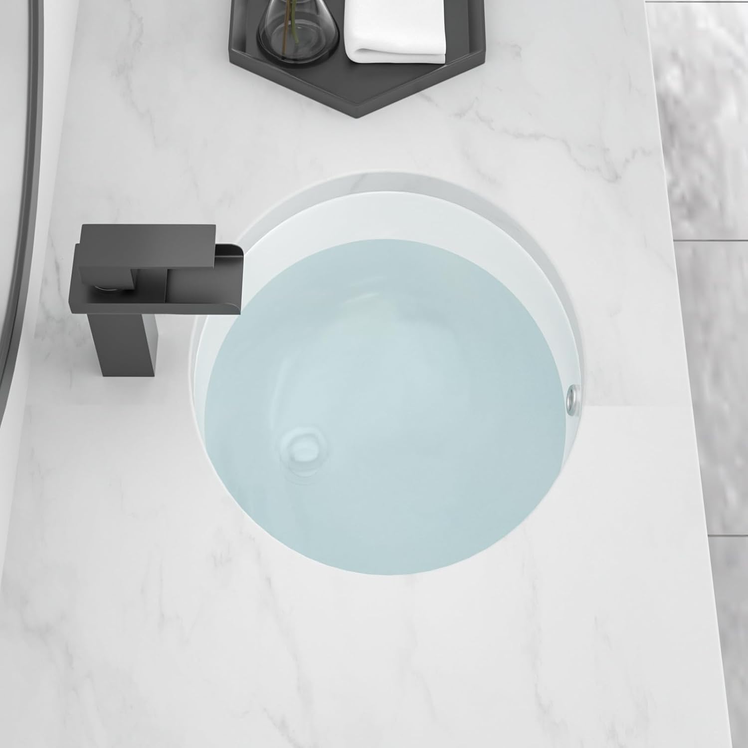 18''x15'' Oval Undermount Bathroom Sink White Porcelain Ceramic Bathroom Vessel Sink Under Counter