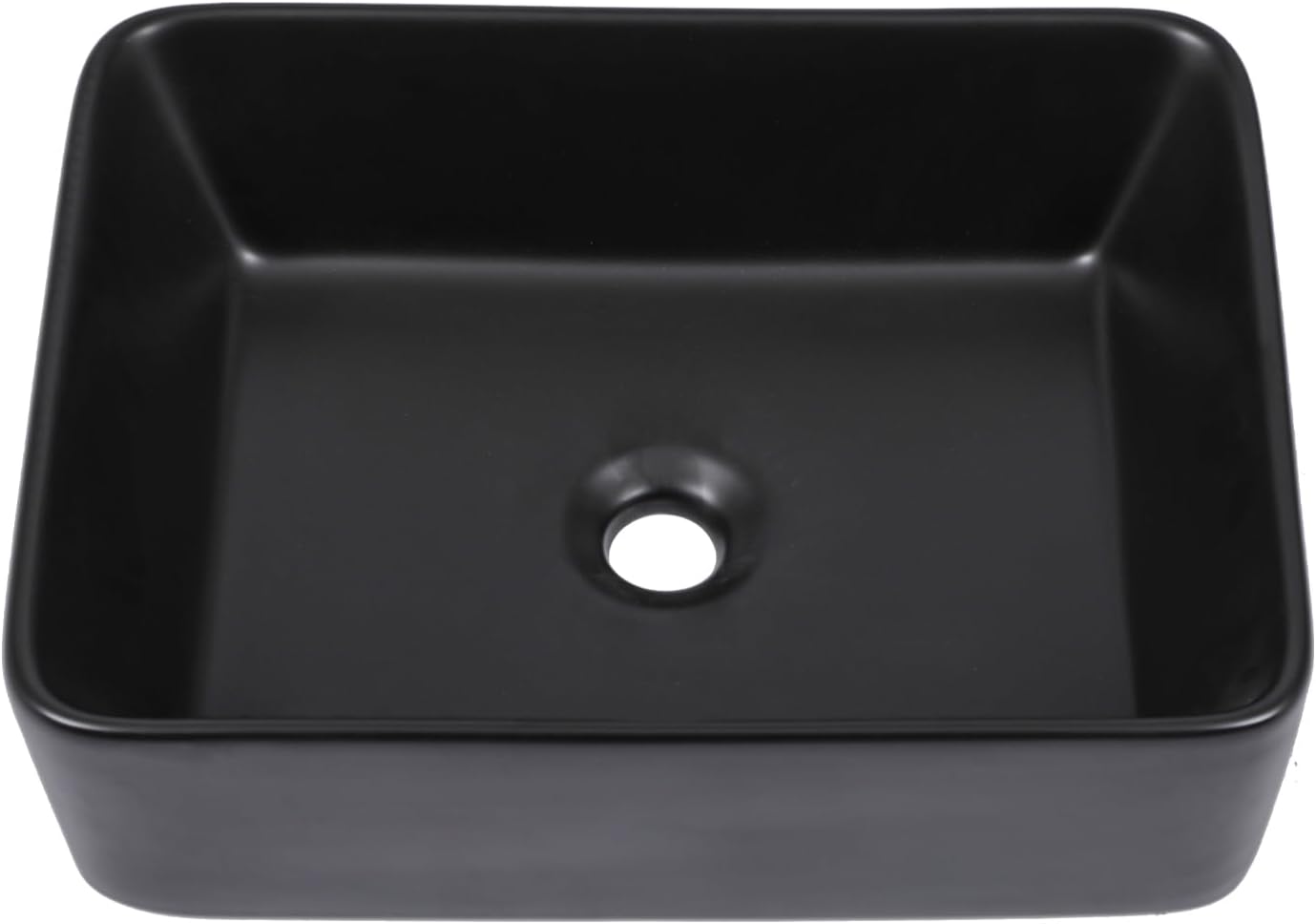 Black Bathroom Sink for Bathrooms Ceramic Above Counter Rectangular Vessel Bathroom Sink