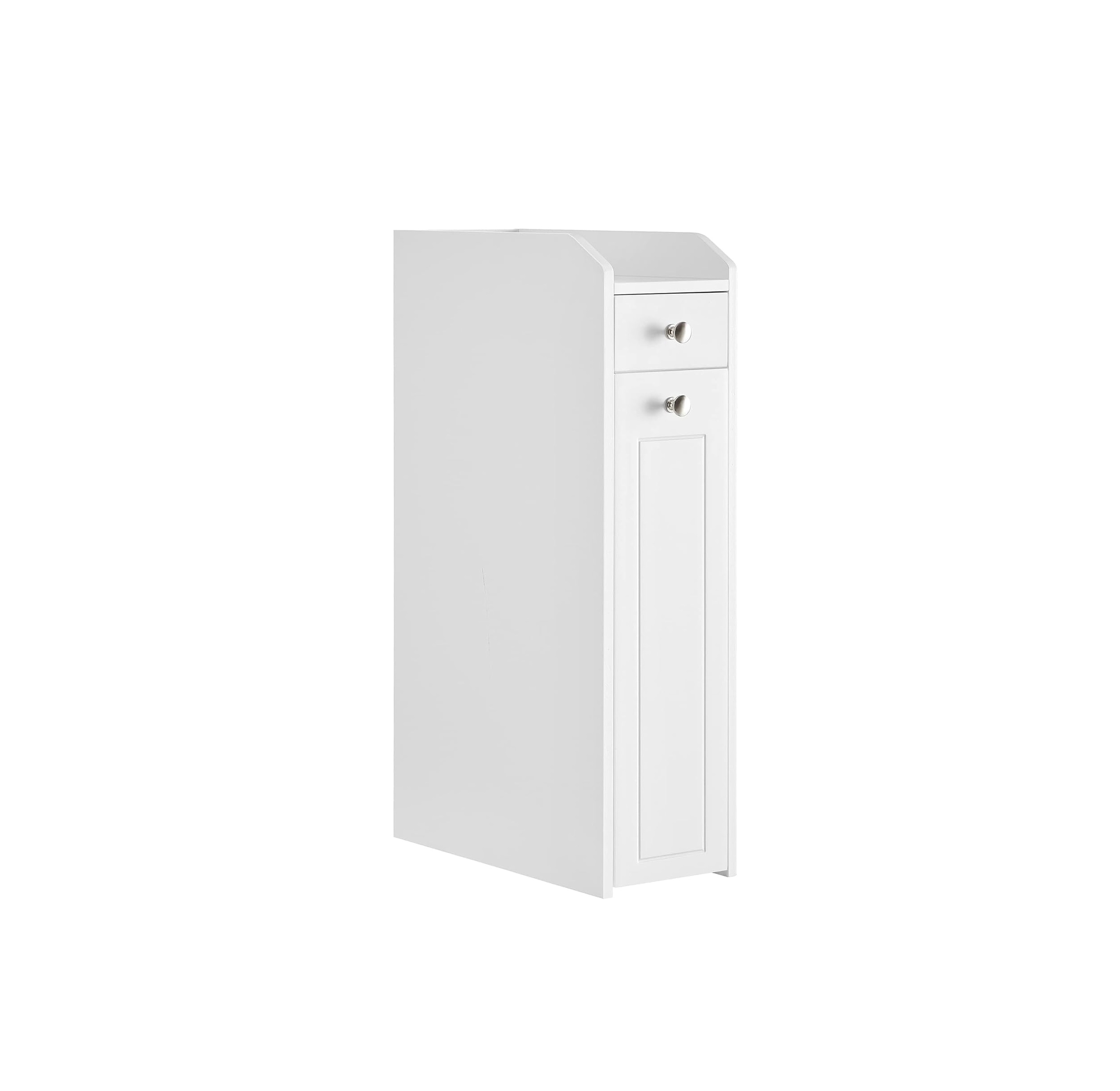 Slim Storage Cabinet, Narrow Storage Organizer with Slide Out Drawers, Freestanding Toilet Paper Holder, Small Space Skinny Cabinet for Bathroom Kitchen Corner, Cloud White