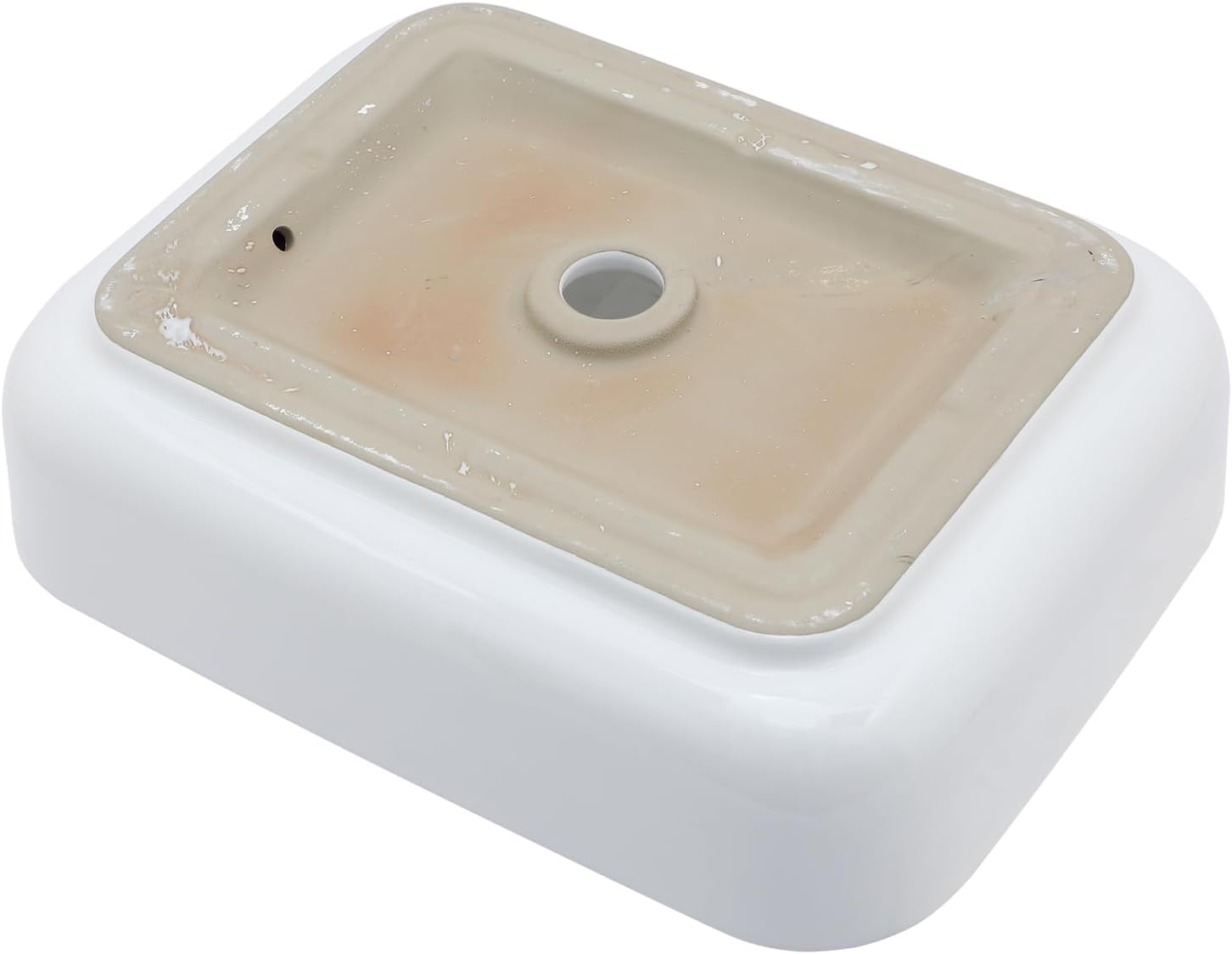 19"x15" Rectangular Bowl Sinks for Bathrooms With Gold Rim White Vessel Sink Above Counter
