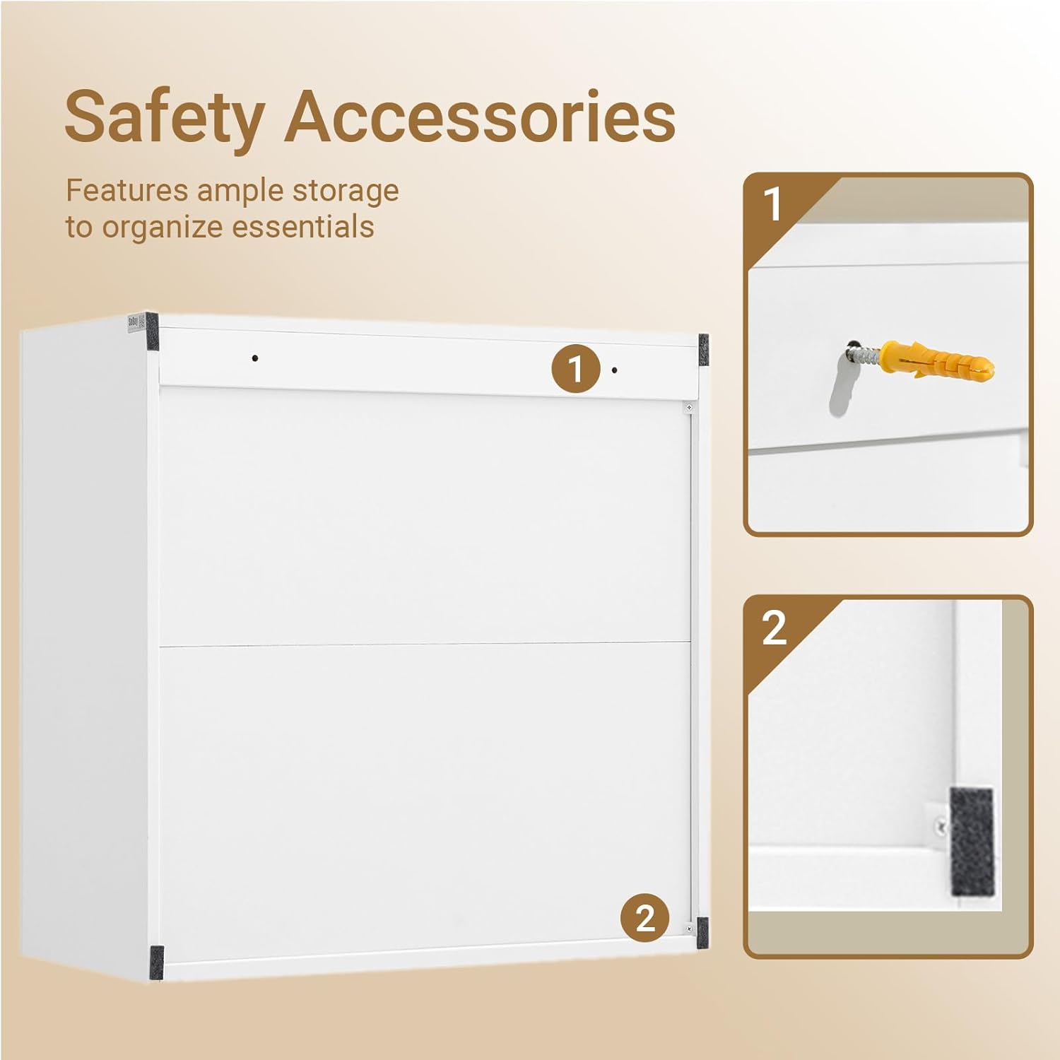 Over Toilet Storage Cabinet with Adjustable Shelf and Doors, Wall Mounted Medicine Cabinet for Small Spaces, Laundry Storage Cabinet