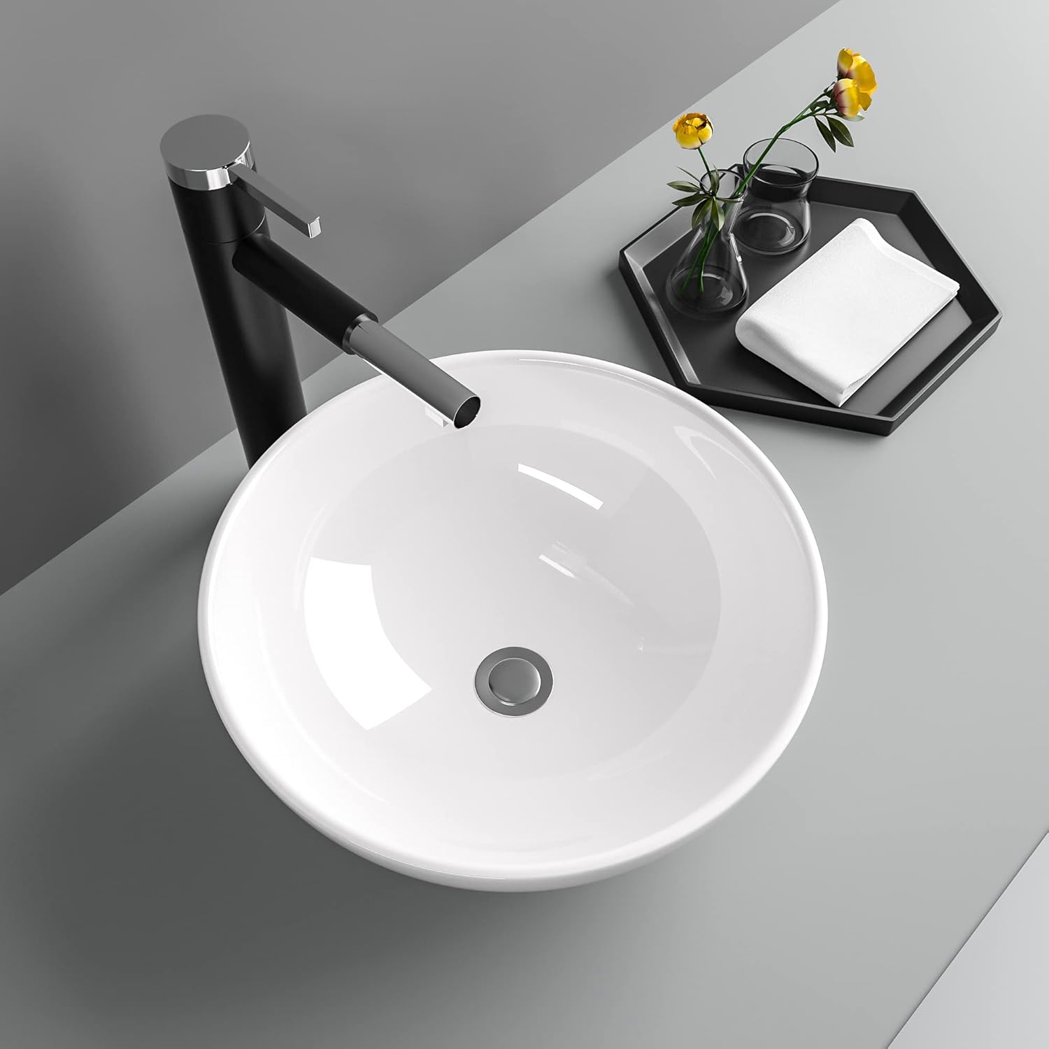 16"x16" Bowl sinks for bathrooms Above Counter Vessel Sink Round Bathroom Sink Above Countertop