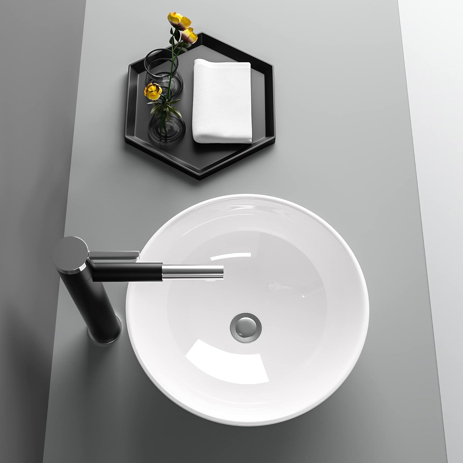 16"x16" Bowl sinks for bathrooms Above Counter Vessel Sink Round Bathroom Sink Above Countertop