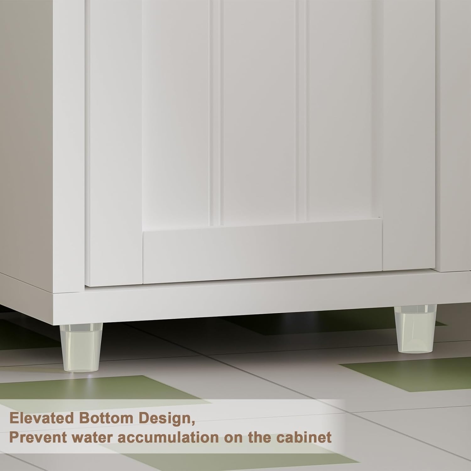 Narrow Bathroom Storage Cabinet with Adjustable Shelves, Tall Storage Cabinet with 2 Doors and 1 Drawer, Freestanding Cupboard for Small Spaces