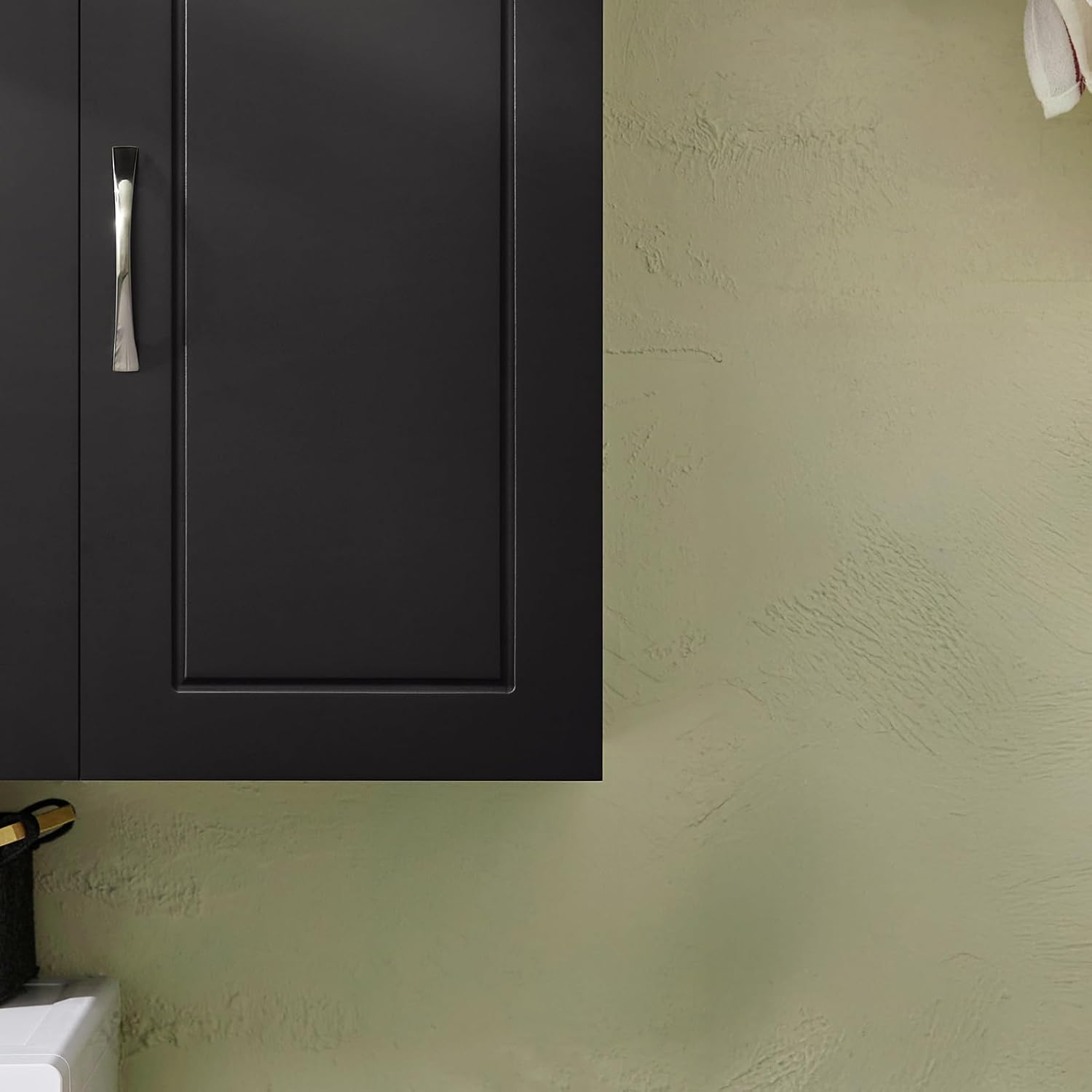 3-Doors Bathroom and Laundry Room Wall Cabinet with Adjustable Shelves, Wall Mounted MDF Storage Organizer Over Toilet or Washer