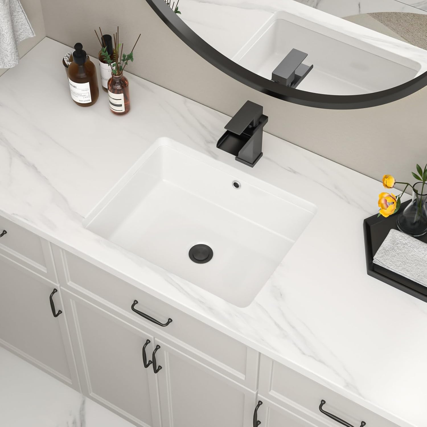 18" x 12" Rectangle Vessel Sink With Faucet And Drain Combo Bowl Sink