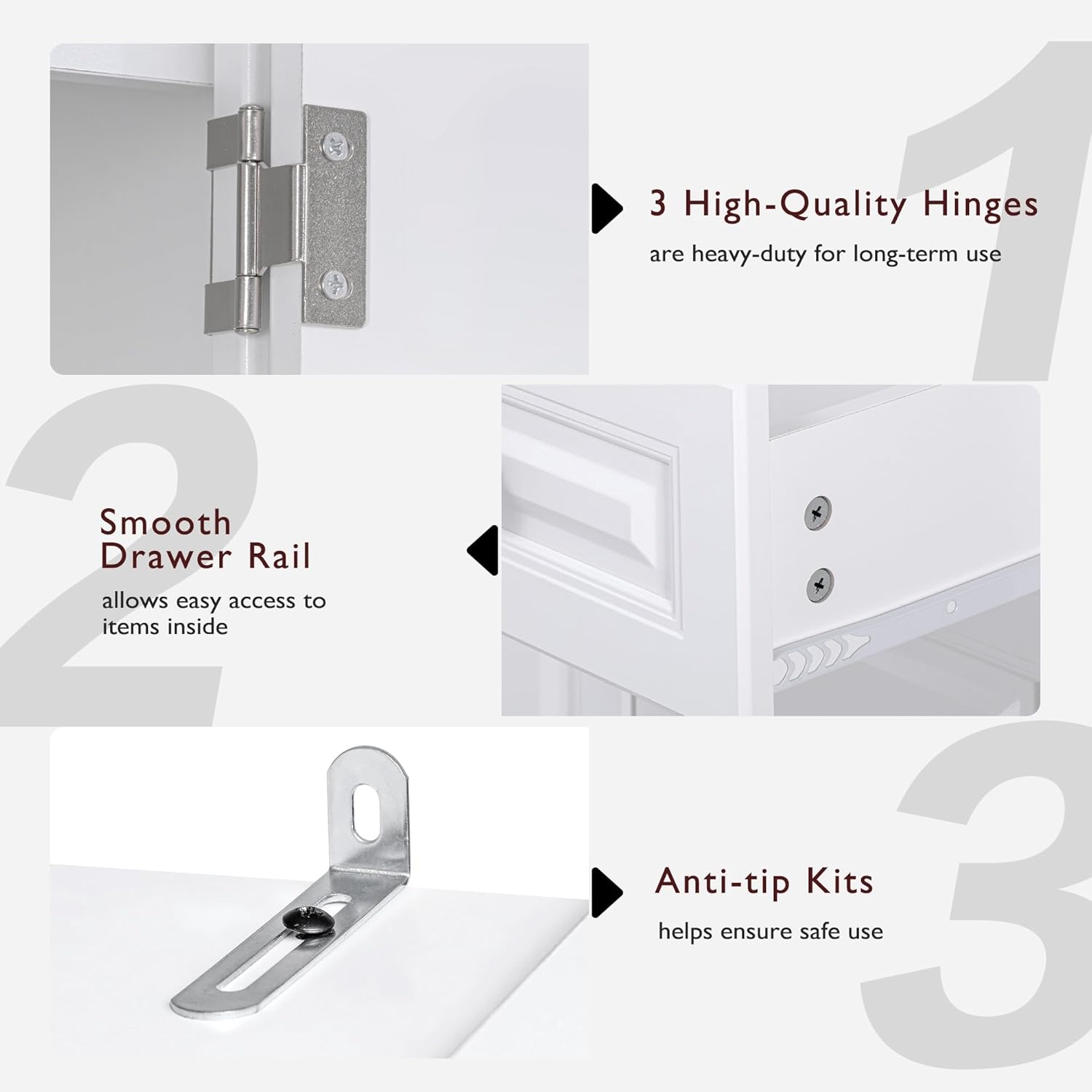 71" Tall Kitchen Pantry Cabinet With 3 Pull Out Cabinet Organizers