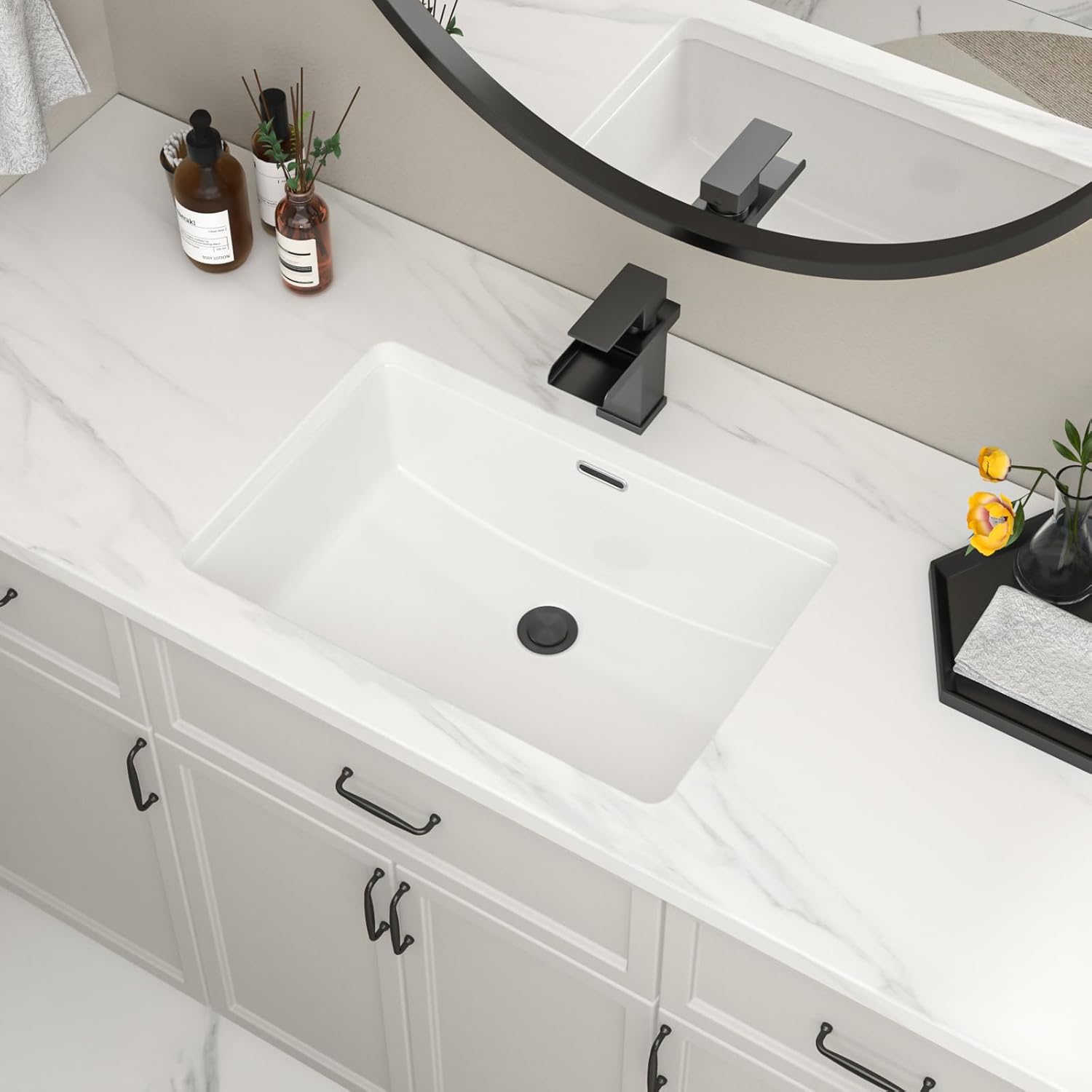 18" x 12" Rectangle Vessel Sink With Faucet And Drain Combo Bowl Sink