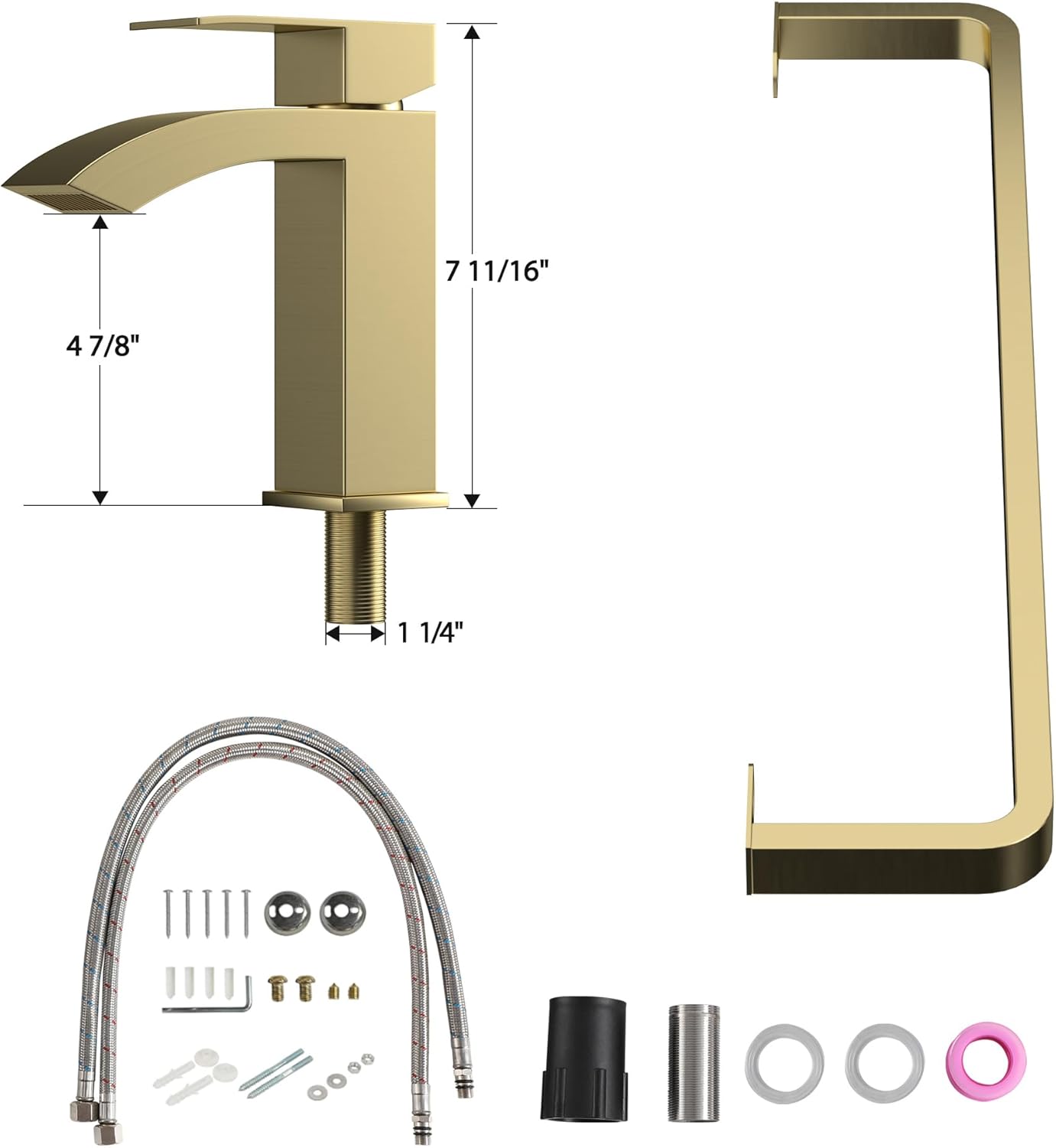 21"x12" Rectangle Vessel Sink With Gold Faucet And Drain Combo Bowl Sink Bathroom Vessel Sink