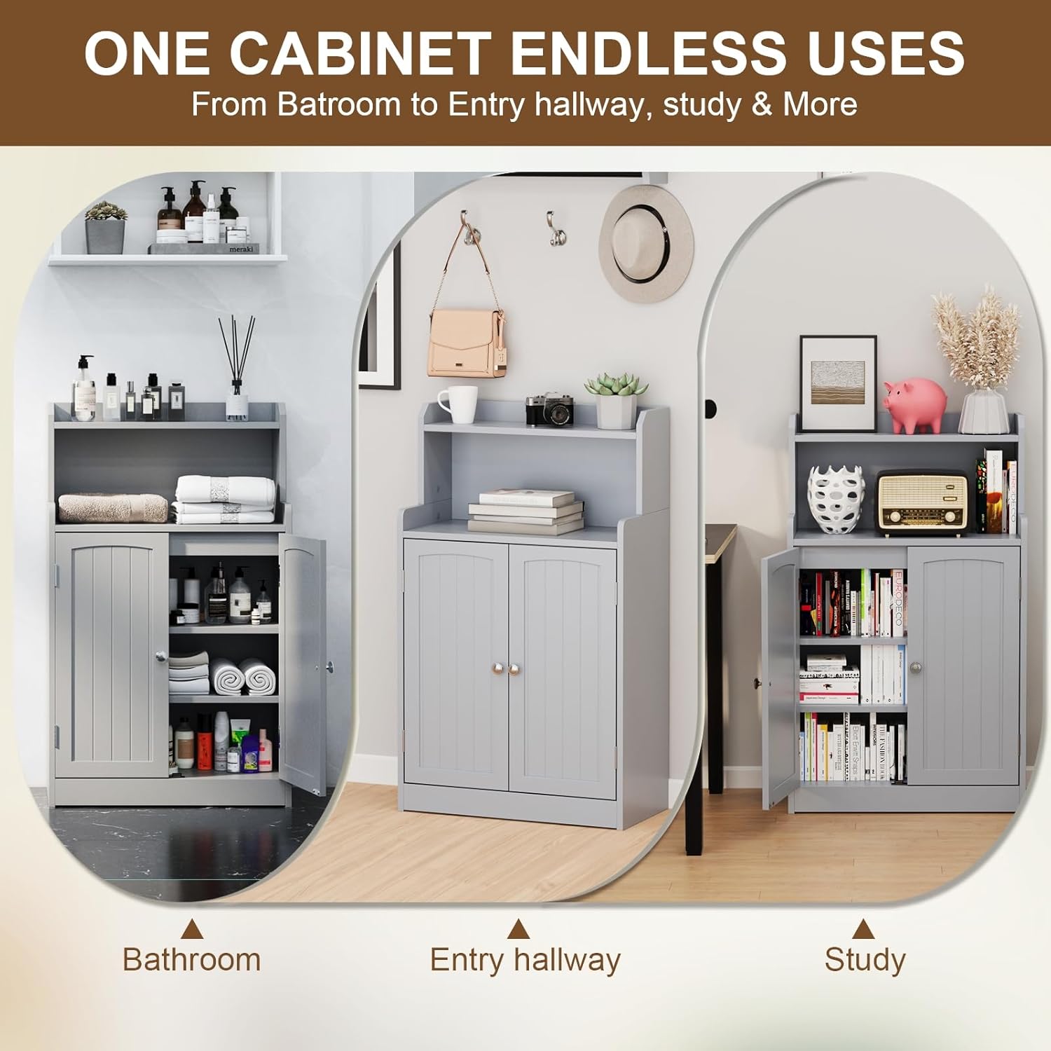 40-inch Bathroom Cabinet —— Household Independent Cabinet, Suitable for Bathroom Storage, Easy to Assemble and can be Freely Matched