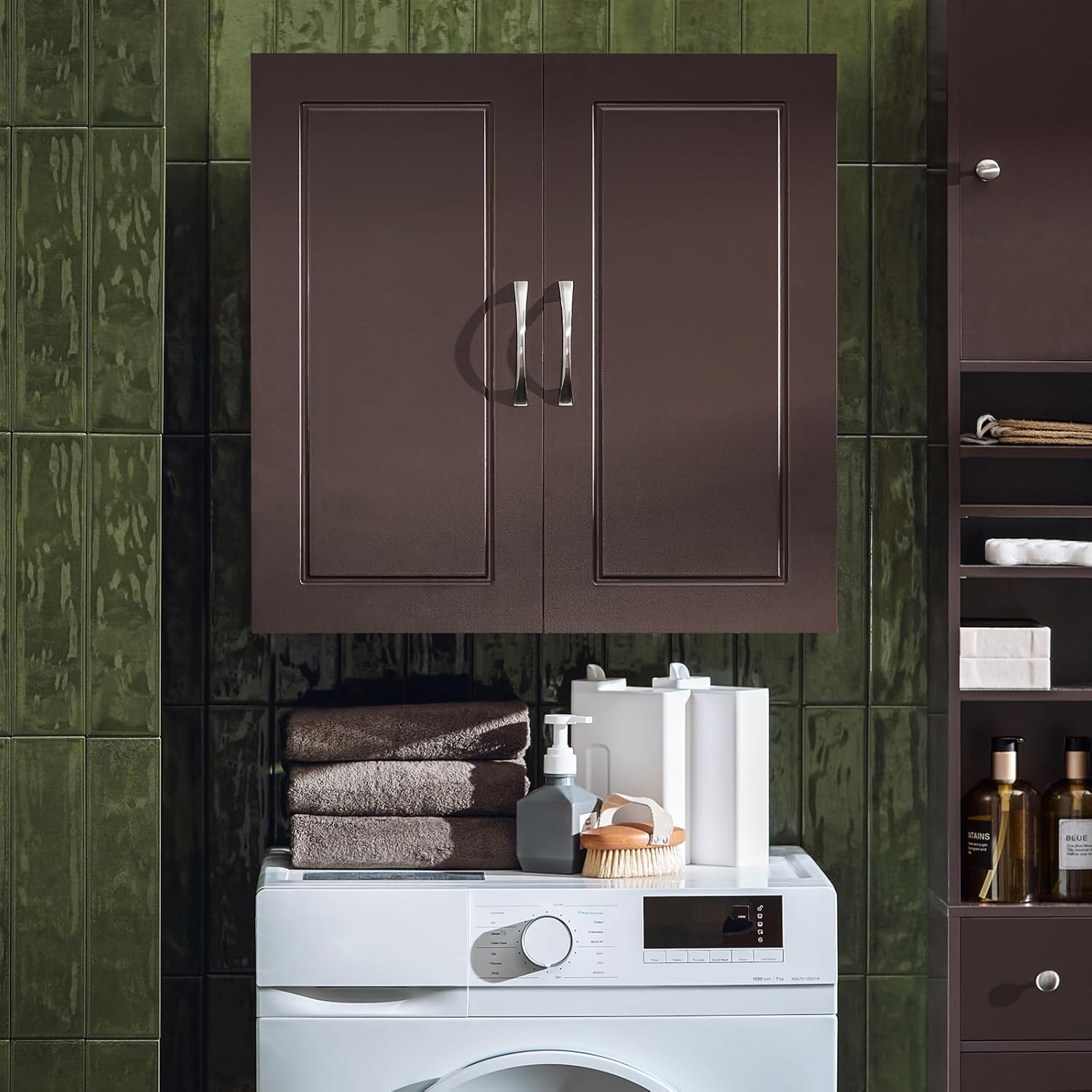 Bathroom Kitchen Wall Cabinet, Garage or Laundry Room Storage Medicine Cabinet, Linen Tower Bath Cabine with Shelf